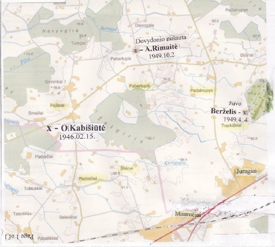 Partizanų ryšininkės Onutės Kabišiūtės, partizano Prano Rimo-Berželio ir jo sesers Aldonos Rimaitės žūties vieta